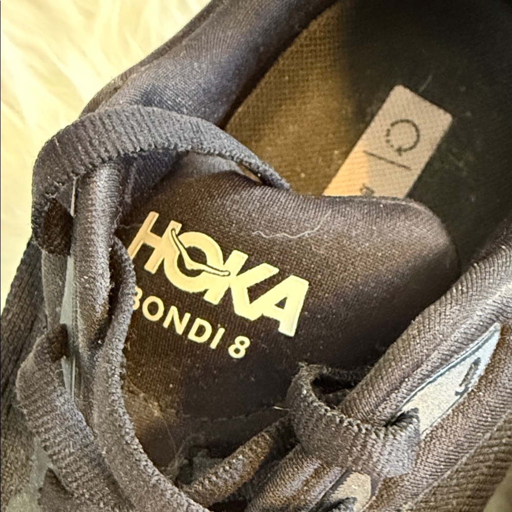 Hoka Bondi 8 Black and White Athletic Running Shoes - Picture 4 of 6